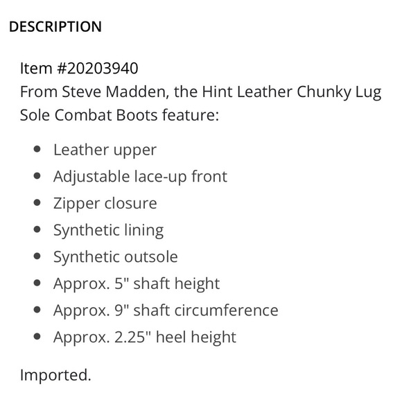 NIB Steve Madden Hint Chunky Lug Sole Black Leather Hiker Combat Boots 8M - Picture 12 of 12